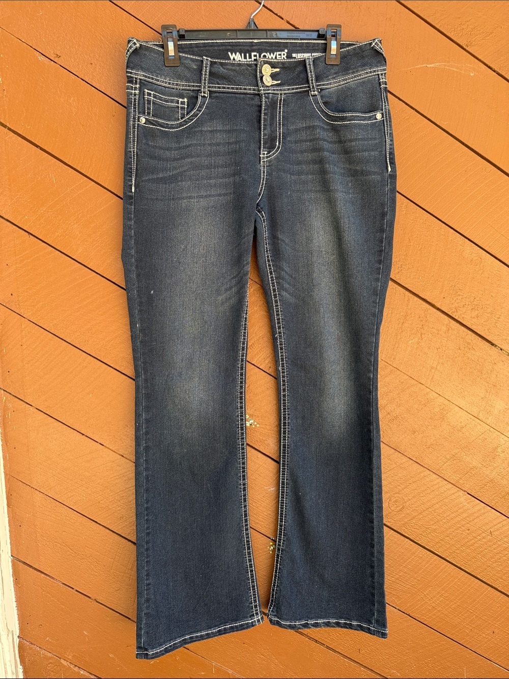 Wallflower Dark Blue Flare Jeans with Contrast Stitching
